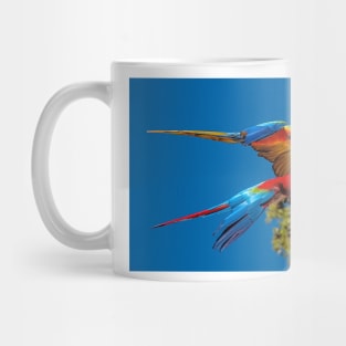 Macaws in flight Mug